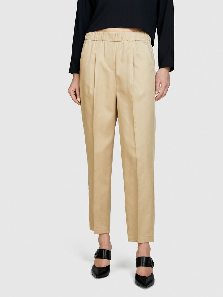 Solid color joggers - women's joggers - Beige | Sisley image number 4